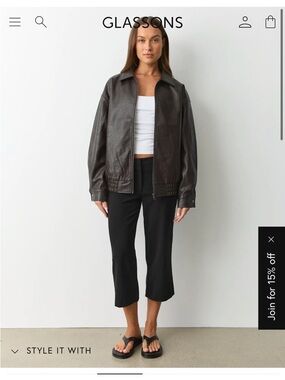 Glassons oversized leather bomber